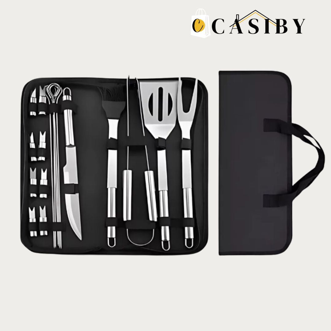 Máster Grill™ -Set Parrillero Utensilios 18 Piezas